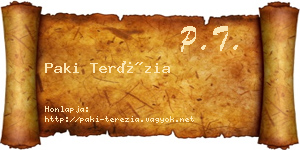 Paki Terézia névjegykártya